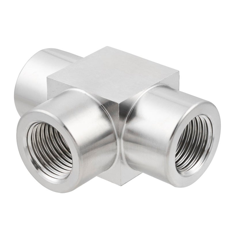 Yoebor Metalwork 316 Stainless Steel Pipe Fitting Tee Union 3/8" NPT Female x 3/8" FNPT x 3/8" NPT Female1 Pc - Image 3